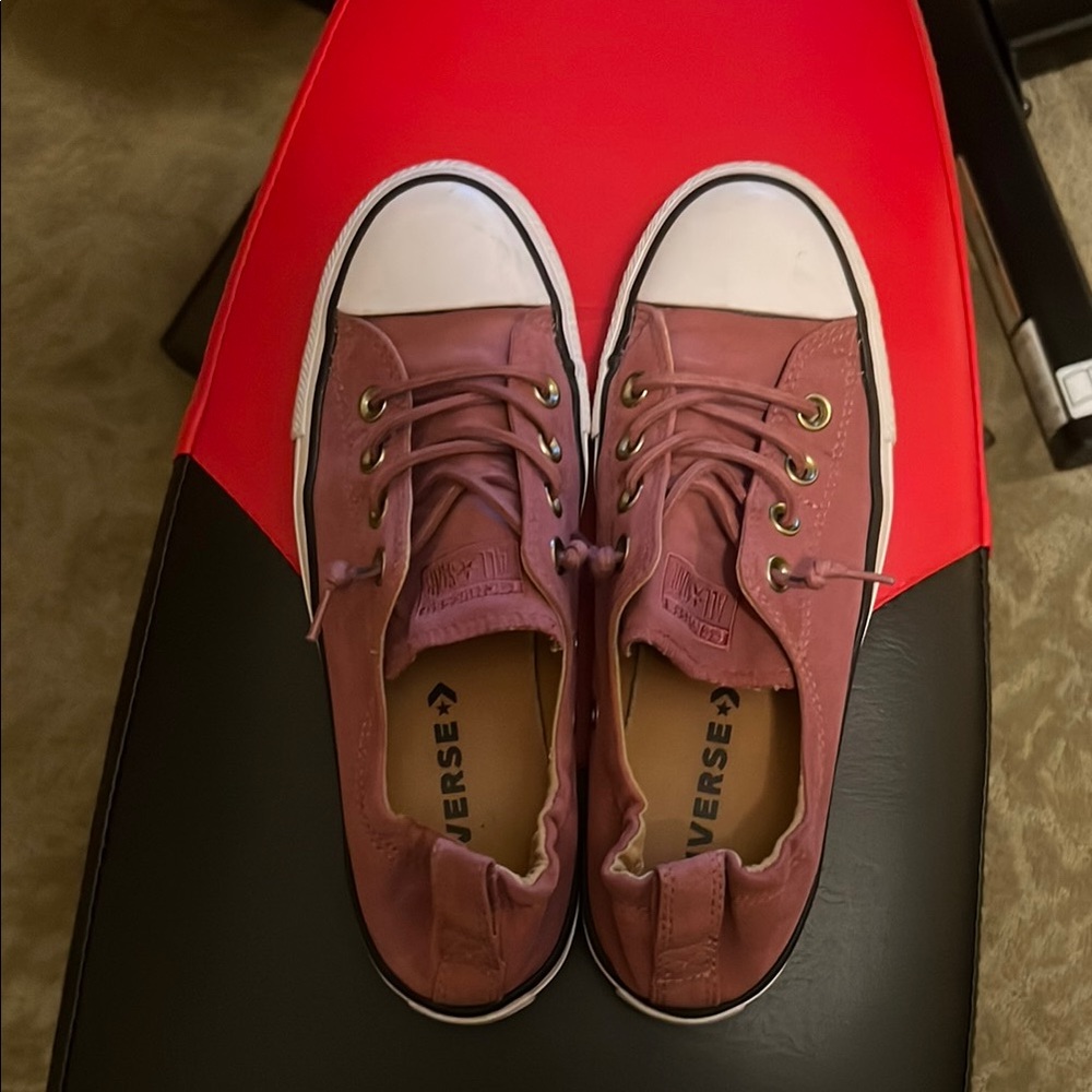 Converse Pink and White Low-Top Sneakers